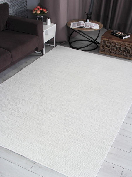 Турецкий прямоугольный ковёр GL091W WHITE / WHITE