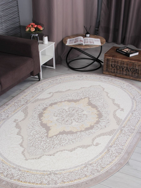 Турецкий овальный ковёр GL193A BROWN / BROWN