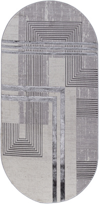 Турецкий овальный ковёр 04075A CREAM HB / ICE GREY HB