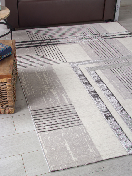 Турецкий прямоугольный ковёр 04075A CREAM HB / ICE GREY HB