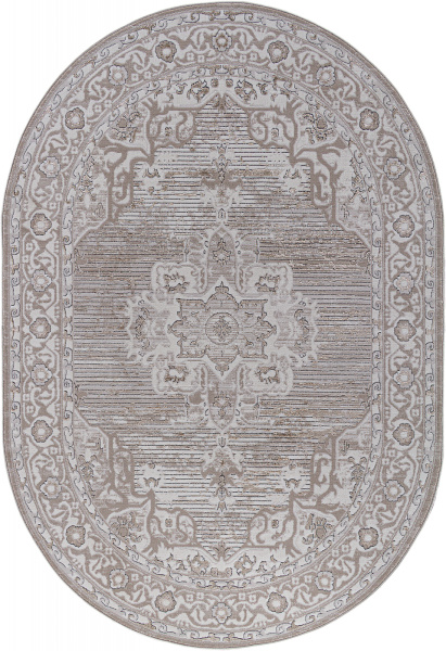 Турецкий овальный ковёр 04089A CREAM HB / LIGHT GRI HB