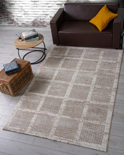 Турецкий прямоугольный ковёр 04251A BEIGE FDY / CREAM HB