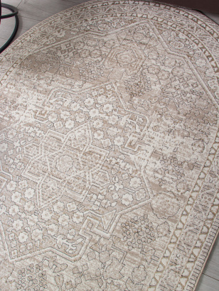 Турецкий овальный ковёр 04293A BEIGE FDY / CREAM HB