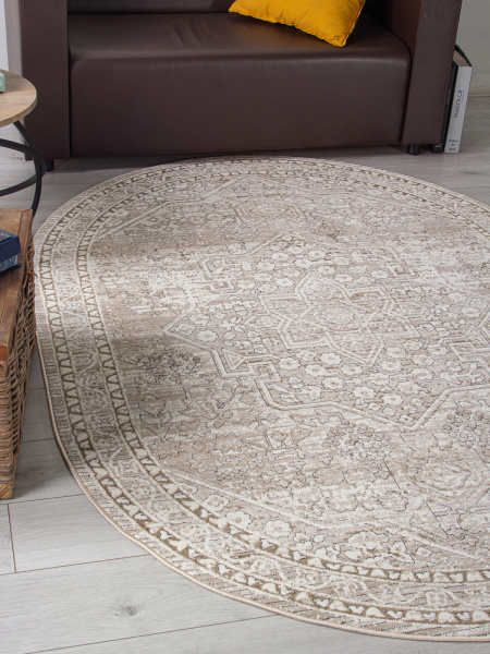Турецкий овальный ковёр 04293A BEIGE FDY / CREAM HB