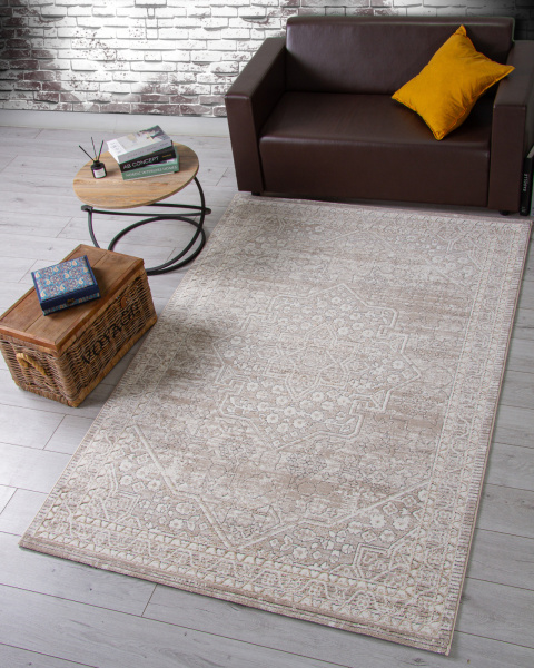 Турецкий прямоугольный ковёр 04293A BEIGE FDY / CREAM HB