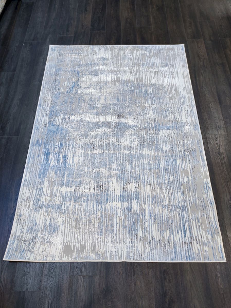 Турецкий прямоугольный ковёр 4099A Dark Grey - Light Blue