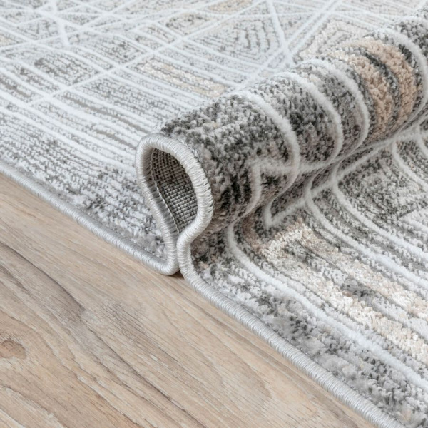 Турецкий прямоугольный ковёр  DN93B GREY/CREAM