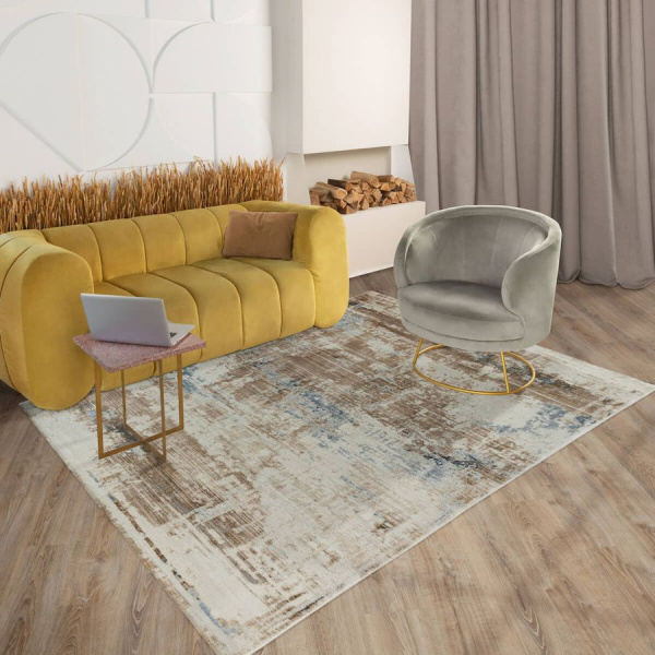 Турецкий прямоугольный ковёр  EN48A HB L.GREY/VIZON