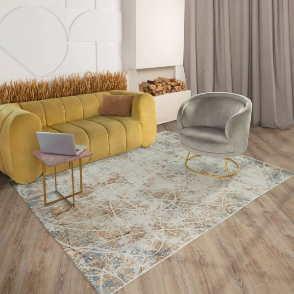 Турецкий прямоугольный ковёр  EO02A HB L.GREY/VIZON