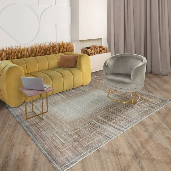 Турецкий прямоугольный ковёр  EO64B VIZON/HB L.GREY