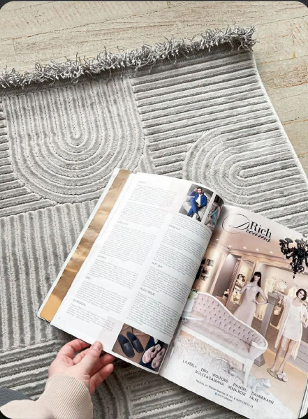 Турецкий прямоугольный ковёр O2658 995 GREY/GREY