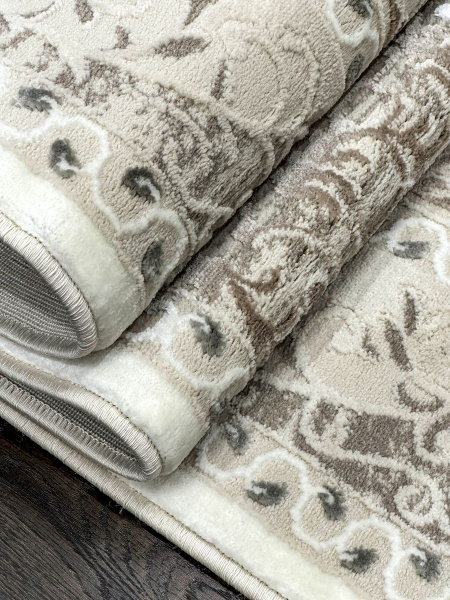 Турецкий прямоугольный ковёр 6691A D.BEIGE / WHITE