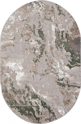 Турецкий овальный ковёр 00085A L.GREEN / BEIGE