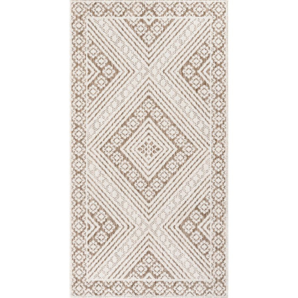 Турецкий прямоугольный ковёр  6610A L.BROWN/WEISS