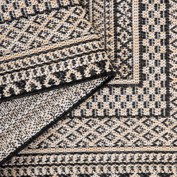 Турецкий прямоугольный ковёр  6672A BLACK/CREAM