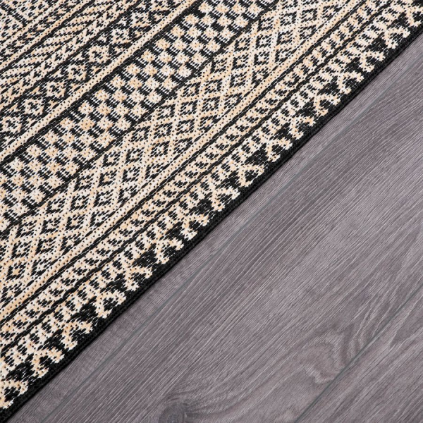 Турецкий прямоугольный ковёр  6672A BLACK/CREAM