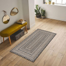 Турецкий прямоугольный ковёр  6672A BLACK/CREAM