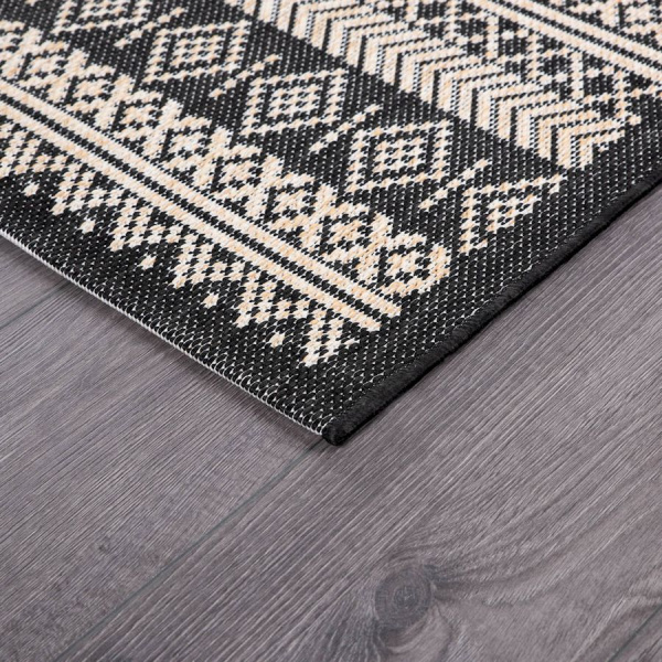 Турецкий прямоугольный ковёр  A947A BLACK/CREAM