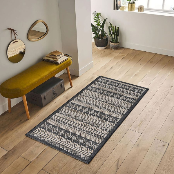 Турецкий прямоугольный ковёр  A947A BLACK/CREAM