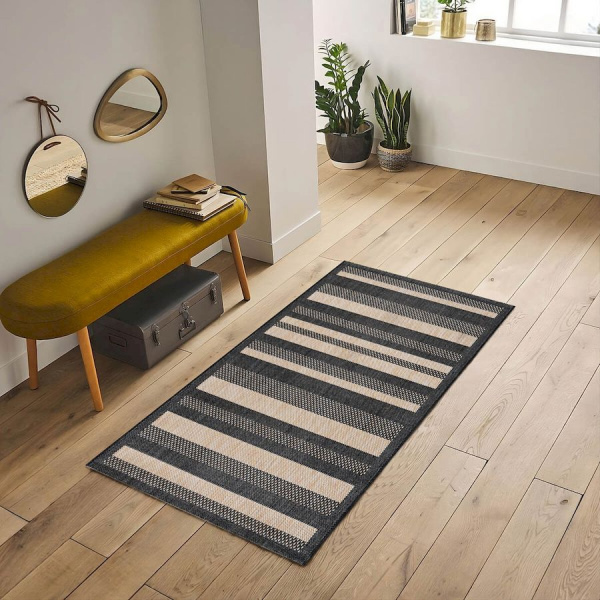 Турецкий прямоугольный ковёр  A955A BLACK/CREAM