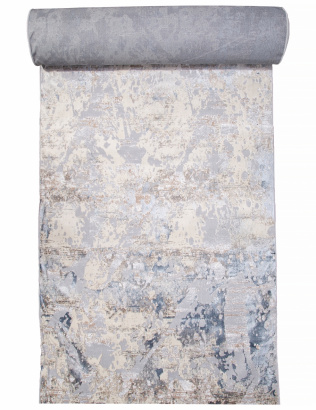 Турецкая прямоугольная дорожка C060A D.GREY SHIRINK / BLUE FDY