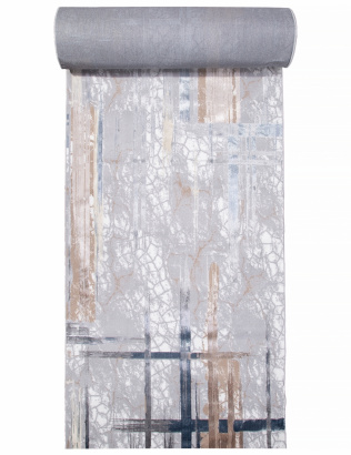 Турецкая прямоугольная дорожка C071A D.GREY SHIRINK / BLUE FDY