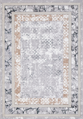 Турецкий прямоугольный ковёр C074A D.GREY SHIRINK / BLUE FDY