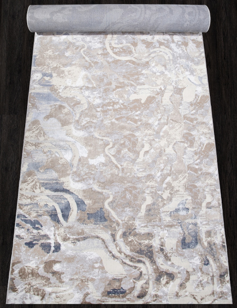Ковровая дорожка D070A CREAM SHIRINK / BLUE FDY PERU