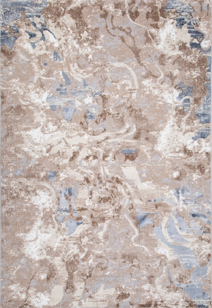 Турецкий прямоугольный ковёр D070B CREAM SHIRINK / BLUE FDY