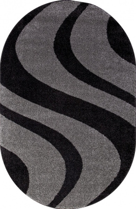 Российский овальный ковёр t617 GRAY-BLACK