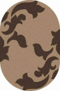 Российский овальный ковёр t620 D.BEIGE-BROWN