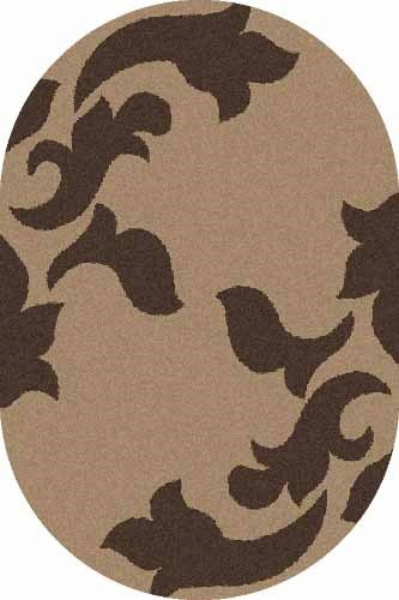 Российский овальный ковёр t620 D.BEIGE-BROWN