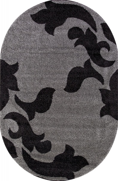 Российский овальный ковёр t620 GRAY-BLACK