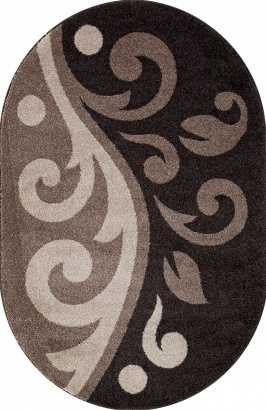 Российский овальный ковёр t621 D.BEIGE-BROWN