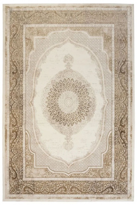 Турецкий прямоугольный ковёр 04393B WHITE/BEIGE