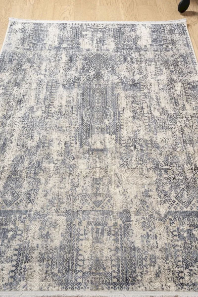 Турецкий прямоугольный ковёр 03472A GRAY / L.BLUE