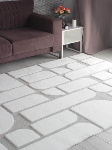 Китайский прямоугольный ковёр PX4001 CREAM / GREY