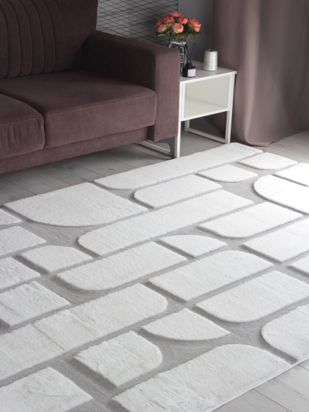 Китайский прямоугольный ковёр PX4001 CREAM / GREY