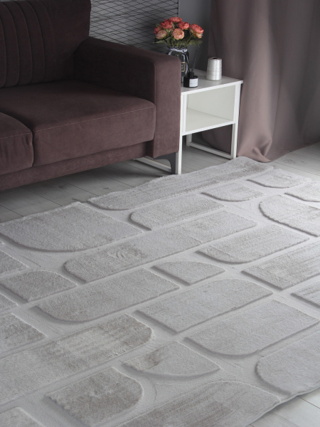 Китайский прямоугольный ковёр PX4001 GREY / GREY