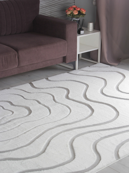 Китайский прямоугольный ковёр PX4004 CREAM / GREY