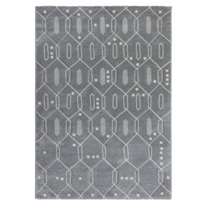 Турецкий прямоугольный ковёр  D439C L.GREY/CREAM
