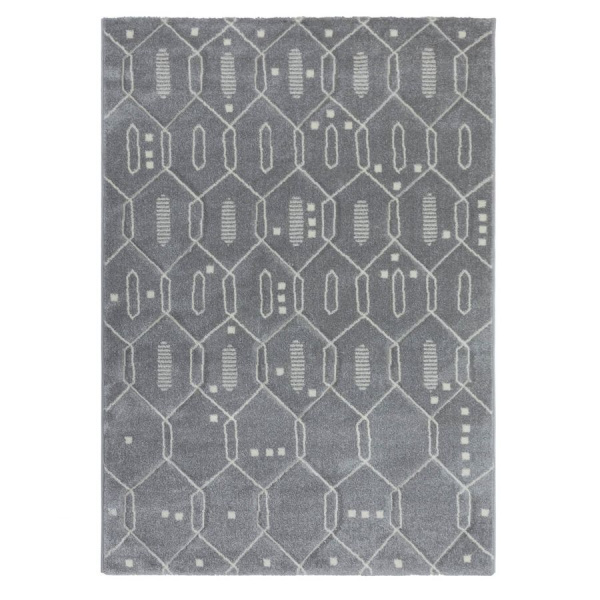 Турецкий прямоугольный ковёр  D439C L.GREY/CREAM