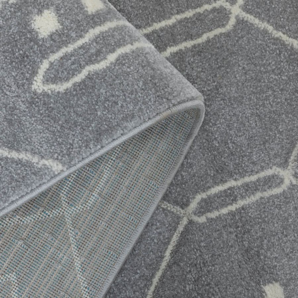 Турецкий прямоугольный ковёр  D439C L.GREY/CREAM