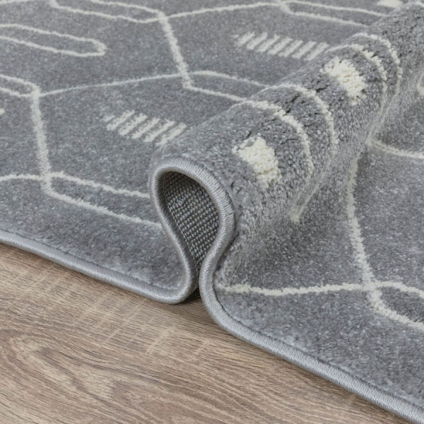 Турецкий прямоугольный ковёр  D439C L.GREY/CREAM