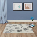 Турецкий прямоугольный ковёр  D710A WHITE/D.GREY