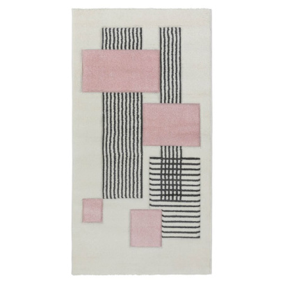 Турецкий прямоугольный ковёр  L262A WHITE/PINK