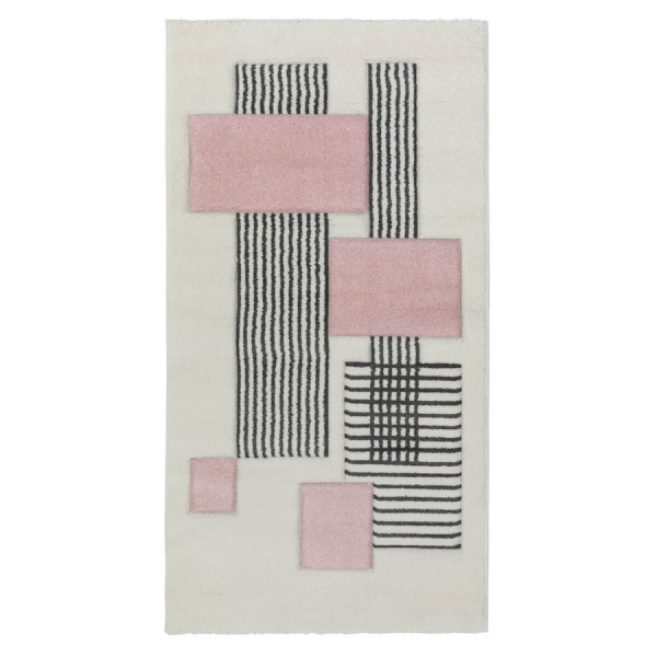 Турецкий прямоугольный ковёр  L262A WHITE/PINK