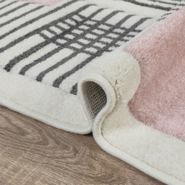 Турецкий прямоугольный ковёр  L262A WHITE/PINK