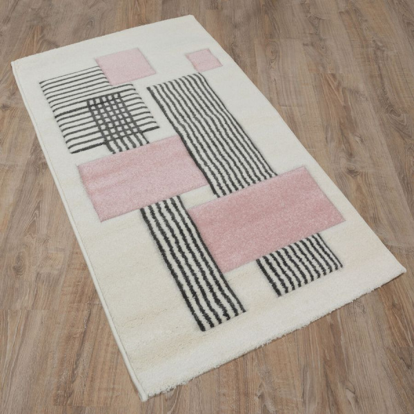 Турецкий прямоугольный ковёр  L262A WHITE/PINK