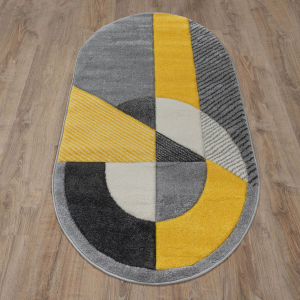Турецкий овальный ковёр  L267A L.GREY/YELLOW 